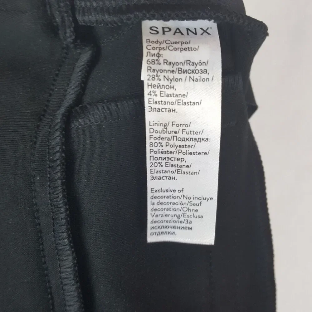 Spanx The Perfect Pant Ankle Sequin Tuxedo Skinny Classic Black Size Medium - Picture 4 of 4